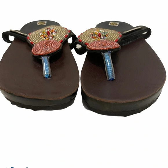 MSGANA Beaded African Thong Sandal Flip Flop - Picture 3 of 8
